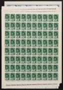 AUSTRALIAN ANTARCTIC TERRITORY: 1957-59 (SG. 1-5) Inaugural stamp issues in complete sheets comprising 1957 2/- Map two sheets of 60, 1959 5d on 4d sheet of 120, 8d on 7d, 1/- & 2/3d in sheets of 80, all pristine MUH, Cat £920++. Hard to source. (6 sheets