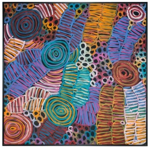 MINNIE PWERLE (1922-2006), Awelye Women's Ceremony, 2004, acrylic on linen, catalogue No. PXAIW32547, with Praxis Art certificate, 125 x 125cm