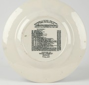 "NEW SOUTH WALES 150 YEARS OF PROGRESS - GOVERNORS OF NEW SOUTH WALES 1788-1938" blue and white English porcelain plate by Wood & Sons Ltd., Burslem, England, 27.5cm diameter - 2