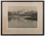 JOHN EATON (1881 - 1966), The Yarra, looking towards Flinders Street (closer view), bromoil photograph, signed 'John Eaton F.R.P.S.' in lower margin at right, 30 x 37.5cm (paper size). - 2