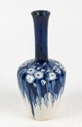 MARTIN MORONEY blue and white pottery vase painted with gum blossoms and leaves, signed "M. Moroney, Brisbane, July, 1914", with "M.Q." monogram, ​​​​​​​22.5cm high - 2
