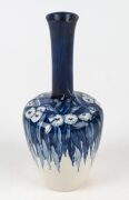 MARTIN MORONEY blue and white pottery vase painted with gum blossoms and leaves, signed "M. Moroney, Brisbane, July, 1914", with "M.Q." monogram, ​​​​​​​22.5cm high - 3
