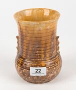 JOHN CAMPBELL brown glazed pottery vase, incised "John Campbell, Tasmania", ​​​​​​​16cm high - 2