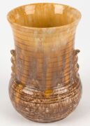 JOHN CAMPBELL brown glazed pottery vase, incised "John Campbell, Tasmania", ​​​​​​​16cm high - 4