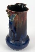 PAMELA pottery vase with applied gumnuts and leaves, glazed in pink, blue and green, incised "Pamela, Hand Made, 1934", ​​​​​​​19.5cm high - 3