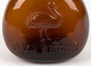 "EMU BRAND" Australian wine bottle with embossed emu logo, mid 1860s, ​​​​​​​22cm high - 3
