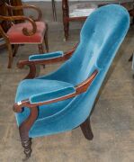 A Colonial Australian cedar easy chair with finely turned legs and scrolled arms, circa 1850,  62cm across the arms  - 10