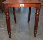 A Colonial cedar hall seat, scroll and acanthus leaf carved back rest with baluster and ring turned front legs, circa 1850. (after a design by Loudon 1833) ​​​​​​​86cm high, 39cm across the seat - 6