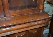 A Colonial Australian cedar bookcase with shield panel doors and turned columns, mid 19th century, 237cm high, 144cm wide, 54cm deep - 5