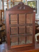 An antique cedar wall cabinet with carved pediment top, Launceston, Tasmanian origin, circa 1840, 95cm high, 61cm wide, 29cm deep - 2