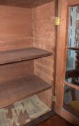 An antique cedar wall cabinet with carved pediment top, Launceston, Tasmanian origin, circa 1840, 95cm high, 61cm wide, 29cm deep - 5
