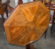 A provincial Tasmanian antique tilt-top occasional table, huon pine, musk, casuarina, hoop pine, cedar and blackwood, 19th century, stamped "Jm. Ferguson", ​​​​​​​76cm high, 62cm wide, 62cm deep - 5