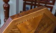 A provincial Tasmanian antique tilt-top occasional table, huon pine, musk, casuarina, hoop pine, cedar and blackwood, 19th century, stamped "Jm. Ferguson", ​​​​​​​76cm high, 62cm wide, 62cm deep - 6