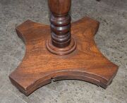 A provincial Tasmanian antique tilt-top occasional table, huon pine, musk, casuarina, hoop pine, cedar and blackwood, 19th century, stamped "Jm. Ferguson", ​​​​​​​76cm high, 62cm wide, 62cm deep - 8