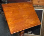 An antique Australian solid cedar music stand with adjustable post, 19th century, 125cm high - 3