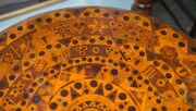 An unusual antique Australian circular table, profusely inlaid on all surfaces in Australian specimen timbers, the drawer attractively fitted for gaming, 19th century, ​​​​​​​79cm high, 77cm diameter - 6