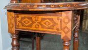 An unusual antique Australian circular table, profusely inlaid on all surfaces in Australian specimen timbers, the drawer attractively fitted for gaming, 19th century, ​​​​​​​79cm high, 77cm diameter - 14