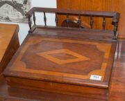 An antique Australian writing slope with unusual gallery top. Australian cedar casuarina (beefwood) and kauri pine. Interior fitted with compartments and drawers, 19th century, 23cm high, 41cm wide, 35 cm deep - 2