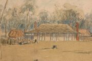 MARY ANN SYNNOT (Williams) (1828 - 1903) Bunyin-a-wak, South Brighton, watercolour, signed, titled and dated Oct.24th '59 at lower left, 15 x 23cm. also initialled "MAW" (Mary Ann Williams) lower left. - 4