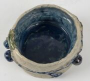 MERRIC BOYD (attributed) pottery bowl with applied fruit and leaves, incised to the base (illegible), 7cm high, 14cm wide - 6