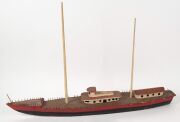 A folk art model boat, timber with painted finish, early to mid 20th century, 53cm high, 83cm long - 2