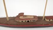 A folk art model boat, timber with painted finish, early to mid 20th century, 53cm high, 83cm long - 3