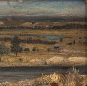 ARTIST UNKNOWN (Australian, 19th century), (Victorian goldfields), oil on canvas, ​​​​​​​13 x 17cm, 26 x 32cm overall - 5