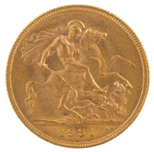 Coins - Australia: 1931 Sovereign, Small head, St. George reverse, Perth, aUnc.