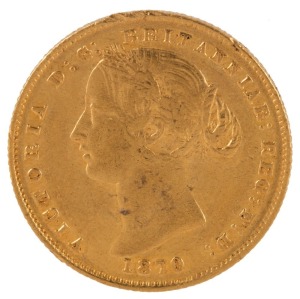 Coins - Australia: 1870 Sovereign, Second type, Sydney Mint reverse, EF; small edge knock over BRI on obverse