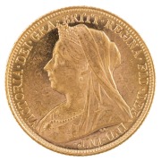 Coins - Australia: 1900 Sovereign, Veiled head, St. George reverse, Melbourne, aUnc. - 2