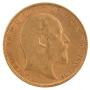 Coins - Australia: 1905 Sovereign, Edward VII, St. George reverse, Melbourne, aUnc, with significant plate crack on reverse. - 2