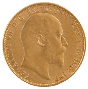 Coins - Australia: 1908 Sovereign, Edward VII, St. George reverse, Melbourne, aUnc. - 2