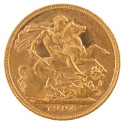 Coins - Australia: 1904 Sovereign, Edward VII, St. George reverse, Sydney, aUnc.