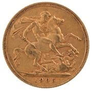 Coins - Australia: 1905 Sovereigns, Edward VII, St. George reverse, Melbourne, EF. (2). - 2