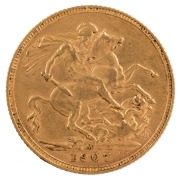 Coins - Australia: 1907 Sovereigns, Edward VII, St. George reverse, Melbourne, EF. (2). - 2