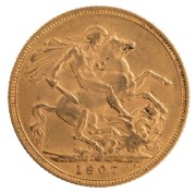 Coins - Australia: 1907 Sovereigns, Edward VII, St. George reverse, Melbourne, EF. (2). - 4