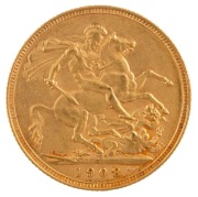 Coins - Australia: 1906, 1907 & 1908 Sovereigns, Edward VII, St. George reverse, Sydney, VF/EF. (3). - 6