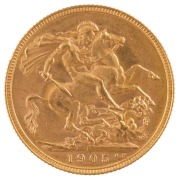 Coins - Australia: 1905, 1906 & 1907 Sovereigns, Edward VII, St. George reverse, Perth, EF/Unc. (3). - 2