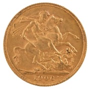 Coins - Australia: 1905, 1906 & 1907 Sovereigns, Edward VII, St. George reverse, Perth, EF/Unc. (3). - 4