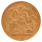 Coins - Australia: 1905, 1906 & 1907 Sovereigns, Edward VII, St. George reverse, Perth, EF/Unc. (3). - 6