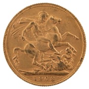 Coins - Australia: 1906, 1907 & 1908&nbsp;Sovereigns, Edward VII, St. George reverse, Perth, VF/EF&nbsp;(3). - 6