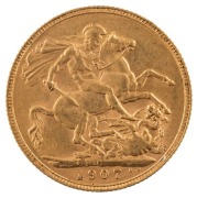 Coins - Australia: 1907, 1908 & 1909 Sovereigns, Edward VII, St. George reverse, Perth, aUnc/Unc. (3). - 2