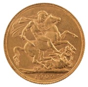 Coins - Australia: 1907, 1908 & 1909 Sovereigns, Edward VII, St. George reverse, Perth, aUnc/Unc. (3). - 6