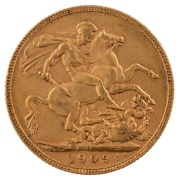 Coins - Australia: 1906, 1907, 1908 & 1909 Sovereigns, Edward VII, St. George reverse, Perth, EF. (4). - 8