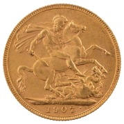 Coins - Australia: 1907 Sovereigns, Edward VII, St. George reverse, Perth, EF/aUnc. (2). - 2