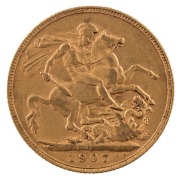 Coins - Australia: 1907 Sovereigns, Edward VII, St. George reverse, Perth, EF.&nbsp;(2). - 2