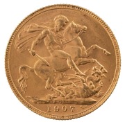 Coins - Australia: 1907 Sovereigns, Edward VII, St. George reverse, Perth, EF.&nbsp;(2). - 4