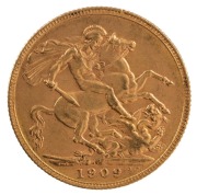 Coins - Australia: 1908 & 1909 Sovereigns, Edward VII, St. George reverse, Perth, EF/Unc. (2). - 4