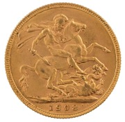 Coins - Australia: 1908 Sovereigns, Edward VII, St. George reverse, Perth, EF.&nbsp;(2). - 2