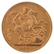Coins - Australia: 1909 Sovereigns, Edward VII, St. George reverse, Perth, EF.&nbsp;(2). - 2